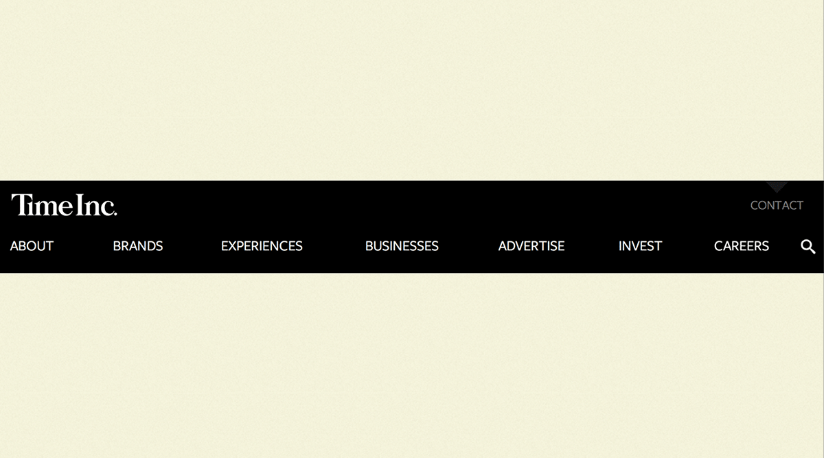 The website header consists of fairly common conventions like a logo atom, primary navigation molecule, and a search form molecule.